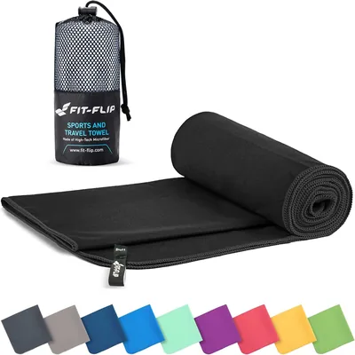 Towel de microfibre Fit-Flip - pour Sports, Musculation et Piscine | Compact, léger et sèche rapidement, parfait pour