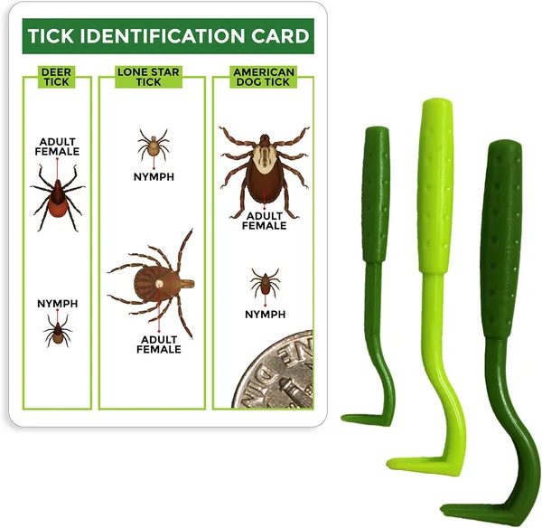 TickCheck Tick Remover Value 3 Pack - Tick Remover Tools + Tick Identification Card