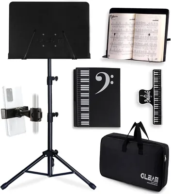GLEAM Sheet Music Stand 16% Off - Full Metal with Bag