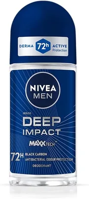 NIVEA MEN डीप इम्पैक्ट फ्रेशनास अंडरआर्म रोल-ऑन डिओडोरेंट 49% ऑफ - काला कार्बन | लॉन्ग लास्टिंग एंटीपर्स्पिरेंट