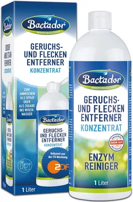 Bactador Enzymreiniger - Geruchsbeseitiger und Fleckenentferner Konzentrat 1L - Mikrobiologischer Geruchsneutralisierer - Tiefporenreinigung