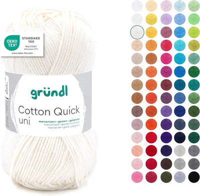 Gründl Coton Quick Plain Fine Laine 100% Coton pour Crochet - Économisez 30%