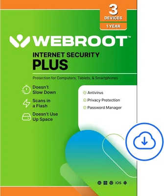Webroot Internet Security Plus Antivirus 50% Off