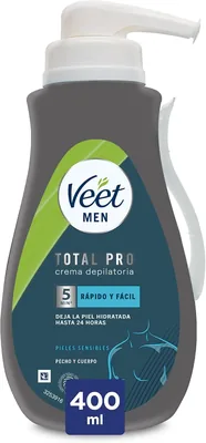 Veet Crema Depilatoria para Hombres Sensible, 400 ml (Paq. de 1) - 35% Descuento