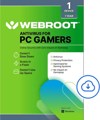 Webroot Antivirus PC Gamers 63% Off