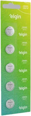 Bateria de Litio CR1220 3V Elgin - Pacote com 5 Unidades - Melhor Preço