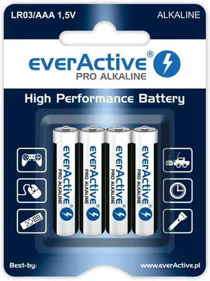 4 sztuki everActive Pro AAA R03 baterie alkaliczne