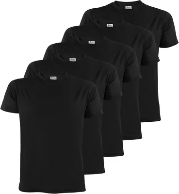 Alpidex Pack de 5 T-shirts Homme, Short Manches, 100% Coton | Offre Spéciale 27% De Réduction