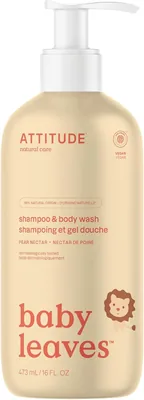 ATTITUDE 2-in-1 Shampoo & Body Wash Baby Pear Nectar 16oz EWG Verified