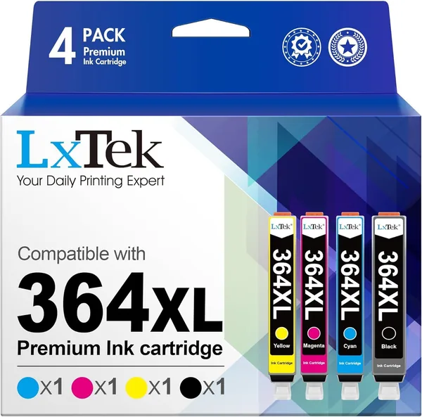 Cartouches d'encre LxTek 364 XL de remplacement pour HP 364 364XL, compatible avec HP Photosmart 5520 5525 5510 6520 6510 7510 7520 Deskjet 3520 30 - Meilleur Prix
