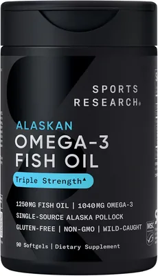 Sports Research Alaskan Omega‑3 Fish Oil 90 Softgels | 33% Off