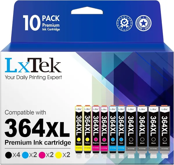 LxTek 364 XL Cartouches d'encre de remplacement pour HP 364 364XL, compatible avec HP Photosmart 5520/5525/5510/6510/6520/7510/7520 Deskjet 3520 30 - Meilleur prix