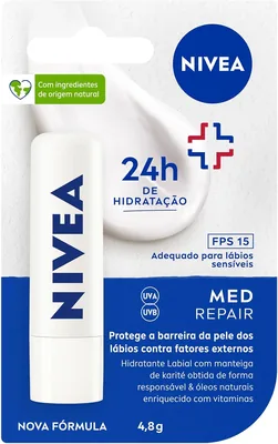Nivea Protetor Labial Med Repair FPS15 - 4,8g | 47% de Desconto