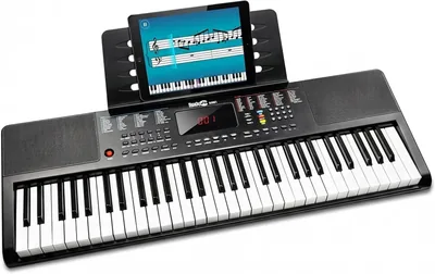 RockJam 61-Key Compact Keyboard Piano with Keynote Stickers & Lessons | Beginner 61 key electronic k