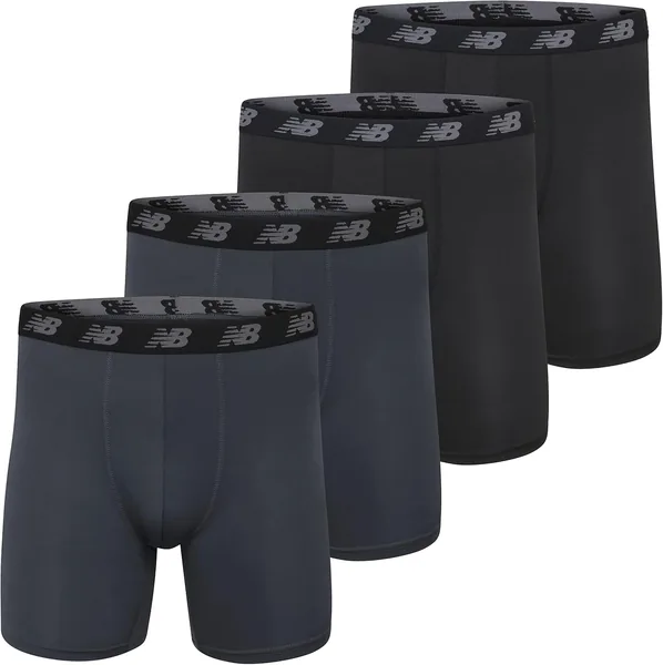 New Balance Men's 5" Performance No Fly Boxer Brief (4 Pack)