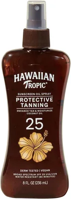 Hawaiian Tropic Protective Tanning Oil Spray SPF 25, 8oz | Oxybenzone Free Outdoor