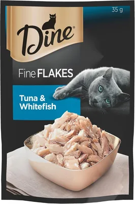 Dine Fine Flakes Wet Cat Food Tuna & Whitefish 35g x 12 Best Deal