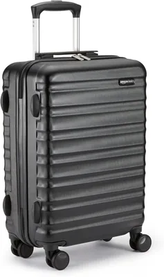 Valise cabine Ryanair approuvée Amazon Basics - Coque dure ABS anti-rayures - Légère - 55 x 40 x 20 cm - Noir