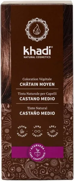Khadi MEDIUM CASTANO Vegetable hair dye - 100g