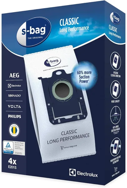 Electrolux E201S Vakutgärningssacker S-Bag Classic Long Performance, 4 Saklar - Nu 6% avskattad