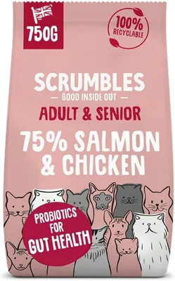 Scrumbles Hypoallergenic Chicken Salmon Dry Cat Food 750g