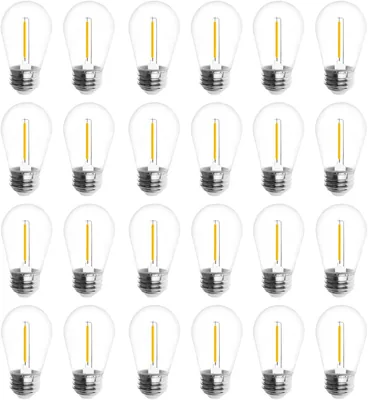 2200K Warm White Edison Patio Bulbs - 1W 60Lumens
