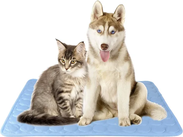 Saflyse Hundekühlmatte, Katzenkühlmatte, Kühlkissen für Hunde und Katzen CoolCore, nicht-toxisch, Blau