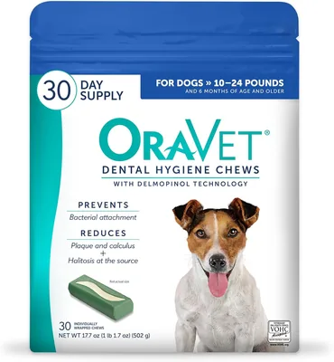 ORAVET Dental Chews for Dogs Sizes 10-24 lbs, Blue Pouch, 30 Count Best Deal