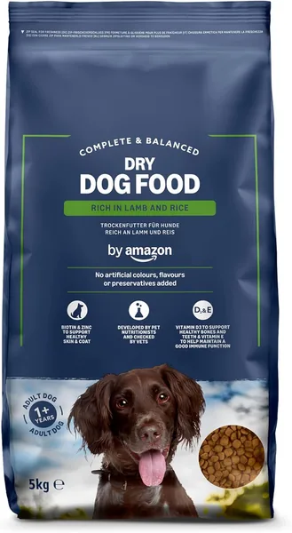 Complete Dry Dog Food for Adult Dogs, Rich in Lamb and Rice, 1 Pack of 5kg