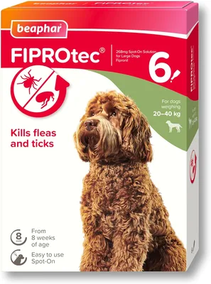 Beaphar FIPROtec Spot-On - Flea & Tick Treatment (20-40kg)