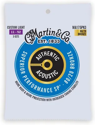 Martin MA175PK3 Custom Light Acoustic Strings 3 Pack