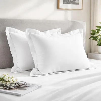 Pizuna Pure 400 Thread Count Cotton King Pillow Case - White, 11% Off