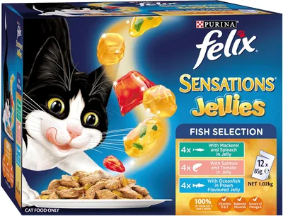 FELIX Sensations Wet Cat Food Fish Selection Jellies Best Deal