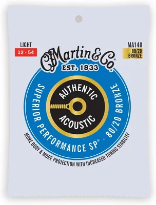 MARTIN Superior Performance Light 12-54 80/20 Bronze Guitar Strings (MA140)