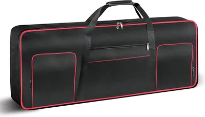 Funda para teclado de 61 teclas, portátil y duradera, impermeable, tela Oxford 600D con forro acolchado de algodón de 10 mm, 4 colores