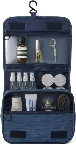 LARLARY Beauty case Donna - Torba kosmetyczna podróżna, wodoodporna i kompaktowa (Niebieski)