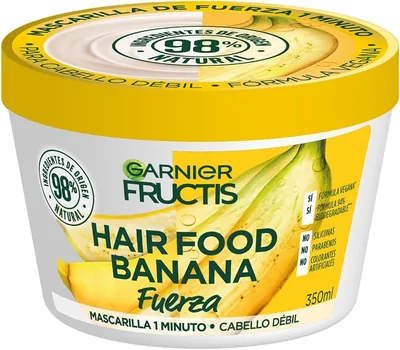 Garnier Fructis Hair Food Mascarilla de Banana para Cabello Débil 350ml, Tratamiento de Fuerza y Energía, Fórmula 98% de Origen - 37% Off