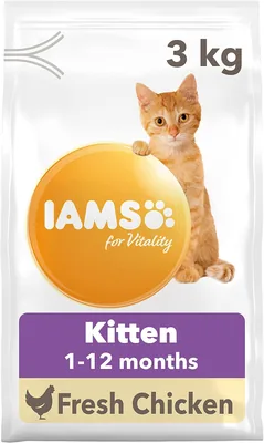 IAMS Croquettes pour chatons de 1 à 12 mois avec poulet frais, 3 kg - 7% Off