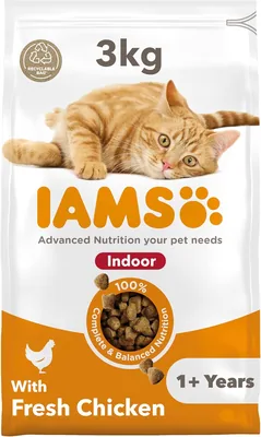 IAMS Indoor Complete Dry Cat Food 3kg - Litter Odour Control