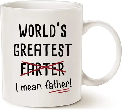 Funny Dad Coffee Mug - World's Greatest Father Cup White 11 Oz Best Deal