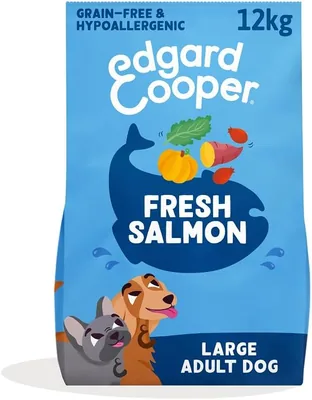 Edgard & Cooper Droog Voedsel voor Honden, Zalm 12 kg, Volwassene Honden, Graanvrij Kibbel, Vers Vlees: Echt Voedzaam en Graanvrij