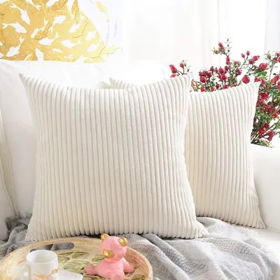 MERNETTE 2-Pack Corduroy Soft Pillow Covers, 14% Off