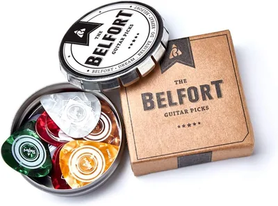 Picks pour guitare BELFORT Premium (lot de 20) | Guide électronique gratuit | Boîte-cadeau élégante - Extrêmement robustes