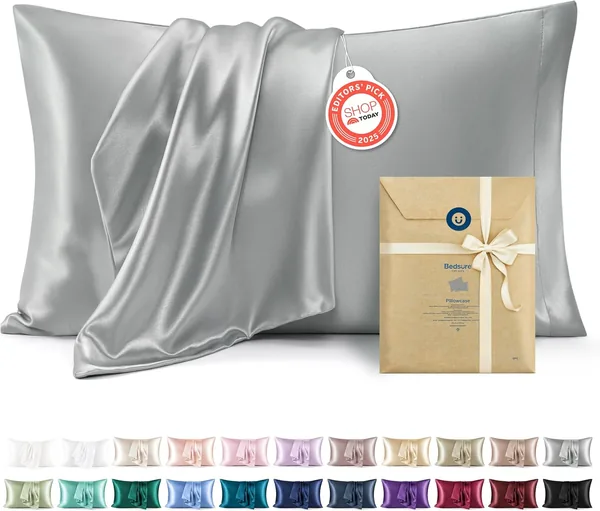 Bedsure Satin Pillow Case Queen Size 2 Pack