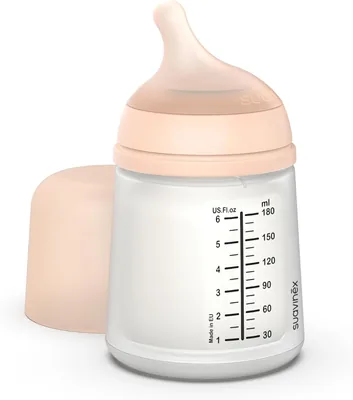 Suavinex, Botella Anti-Colic Zero Zero con Teta de Silicona Flujo Lento (Talla S) para Bebés de 0 a 3 Meses y Nace, Lactancia Materna