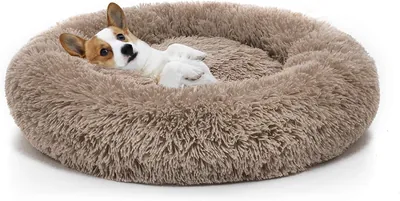 MIXJOY Orthopedic Dog Bed Donut Cuddler, Round Ultra Soft Washable Cushion
