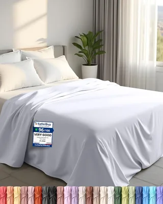 Utopia Bedding King Size White Flat Sheet - OEKO-TEX