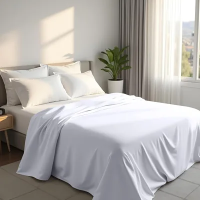 Utopia Bedding - Feuille plate double - 225 x 255 cm - Microfibre douce brossée - Blanc (17% de réduction)