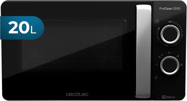Cecotec ProClean 3050 Microwave Oven Capacity 20 L Ready2Clean Coating 700 W Power 6 Operating Levels 30 min Timer Defrost Mode Black Silver