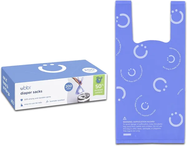 Ubbi Brukbar Tåg Nyliga Babyfärdigar, Lavendelduftad, Lätt att Timra Tabeller, Baby Diaper Avfall eller Petvattensak, 200 Stk Best Deal